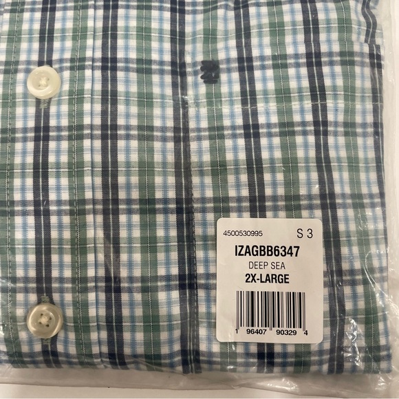 NWT in Packaging Izod Men’s Button Down Shirt Size 2XL- Deep Sea - Picture 2 of 7
